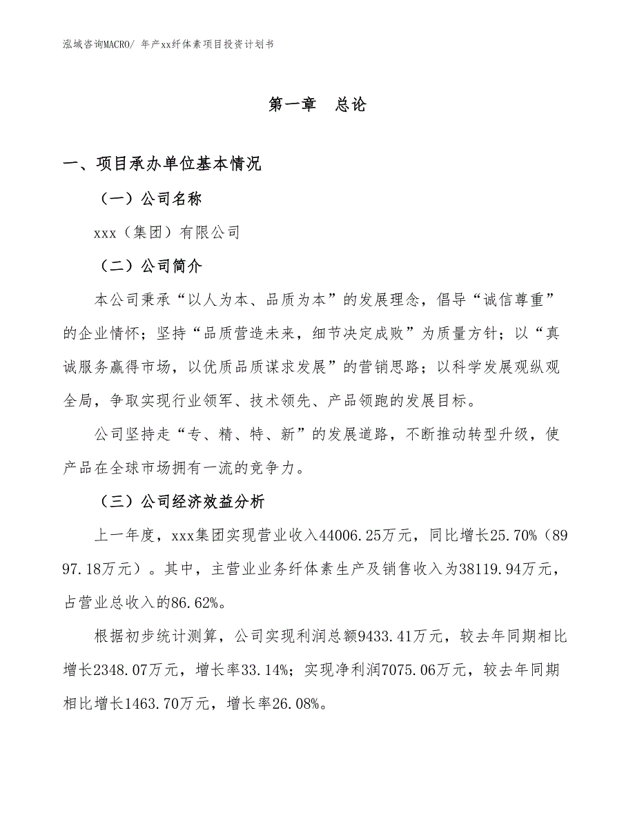 年产xx纤体素项目投资计划书_第3页