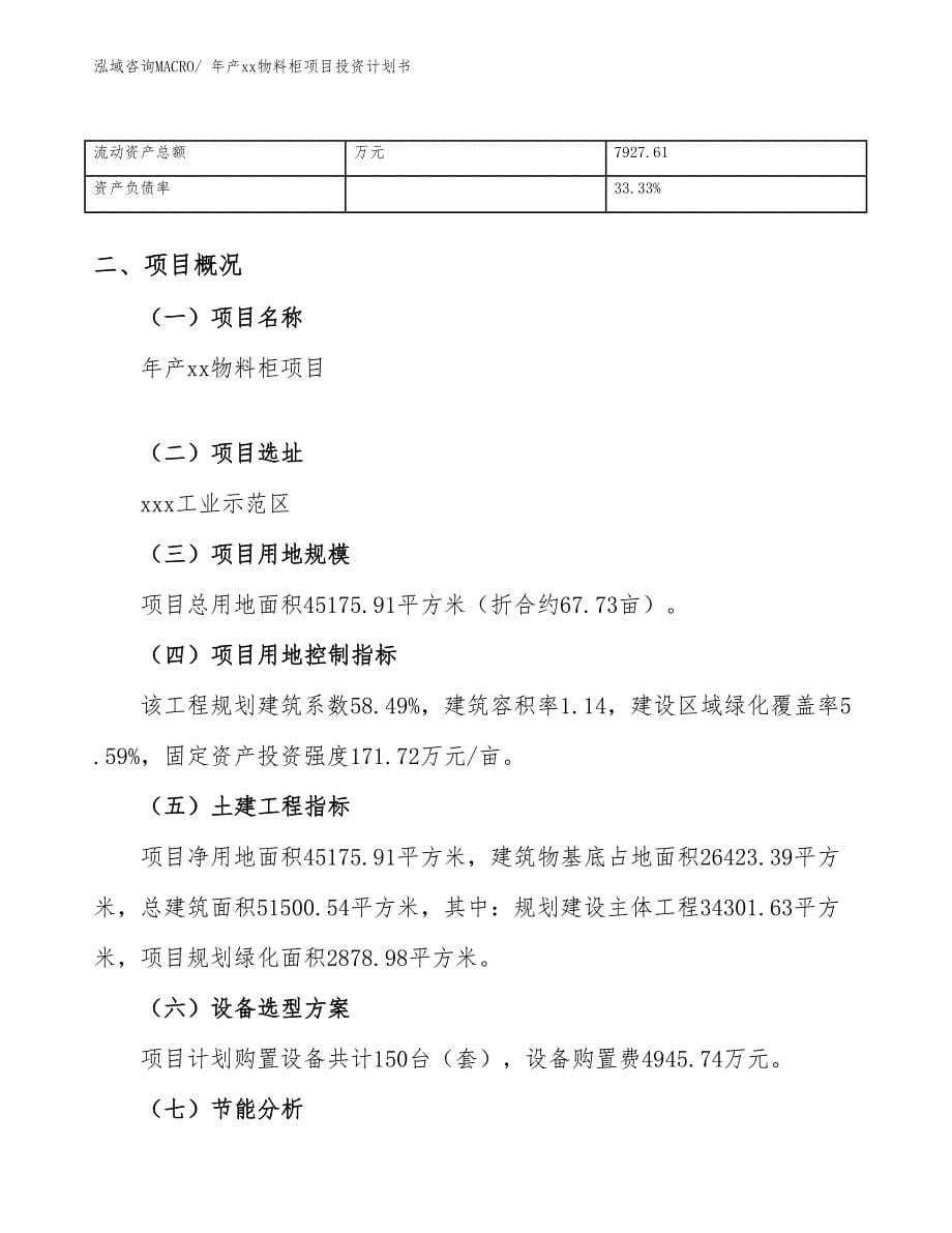 年产xx物料柜项目投资计划书_第5页