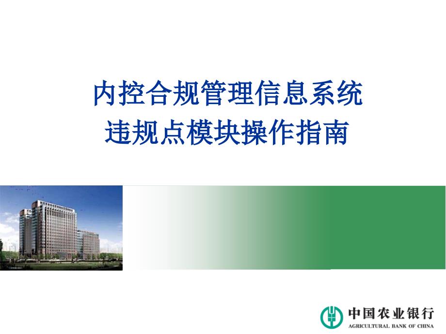 中国农业银行-内控合规管理信息系统违规点模块操作指南_第1页