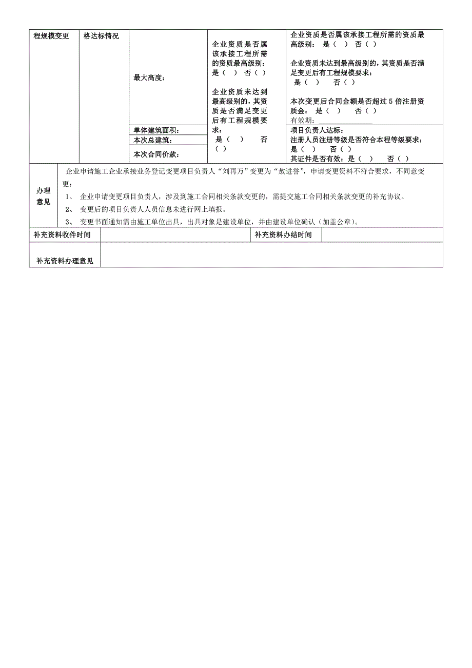施工、监理企业承接工程业务、合同备案变更审查表（2010-8-5）_第2页
