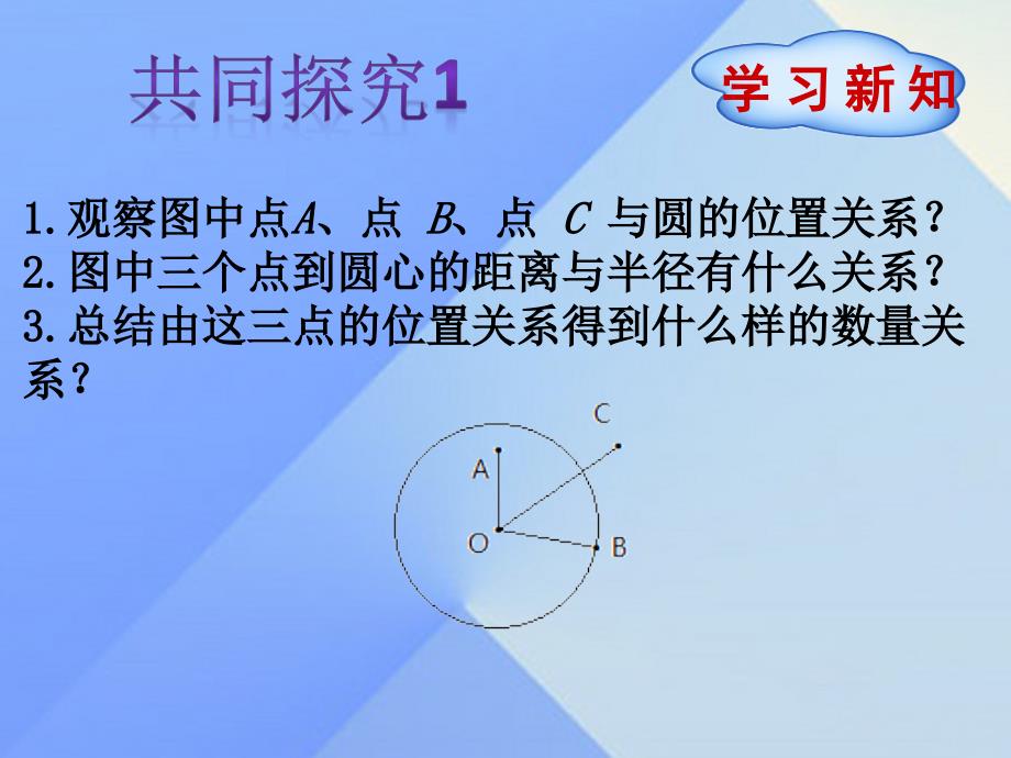 2016年秋九年级数学上册24.2.1点和圆的位置关系课件（新版）新人教版_第3页