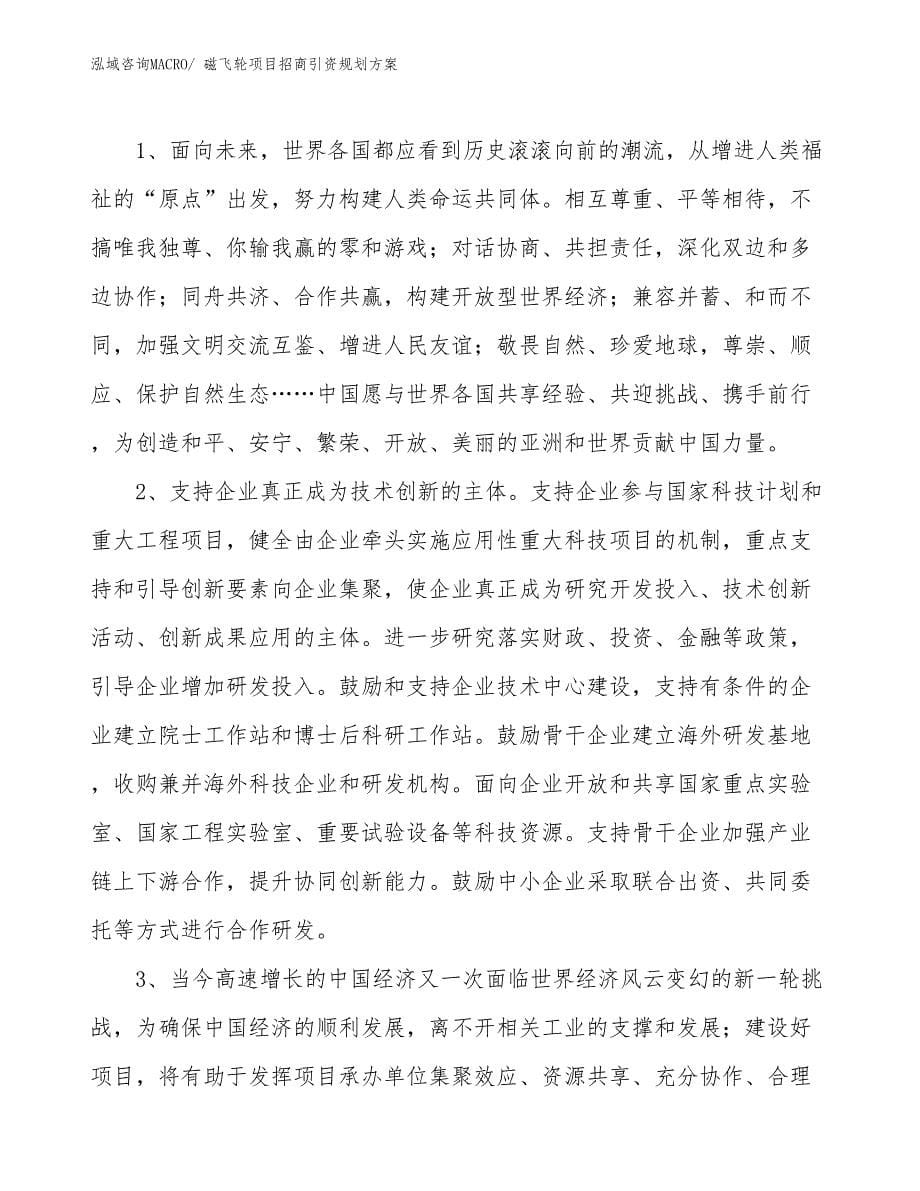 磁飞轮项目招商引资规划方案_第5页