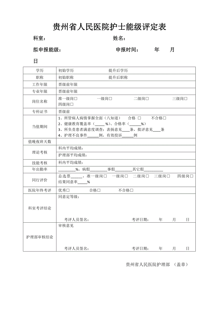 《护士能级评定表》doc版_第4页