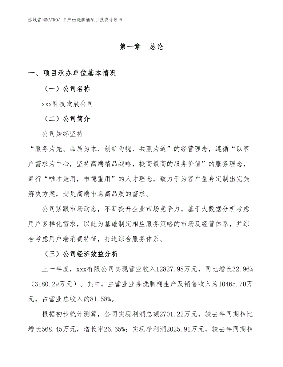 年产xx洗脚桶项目投资计划书_第2页