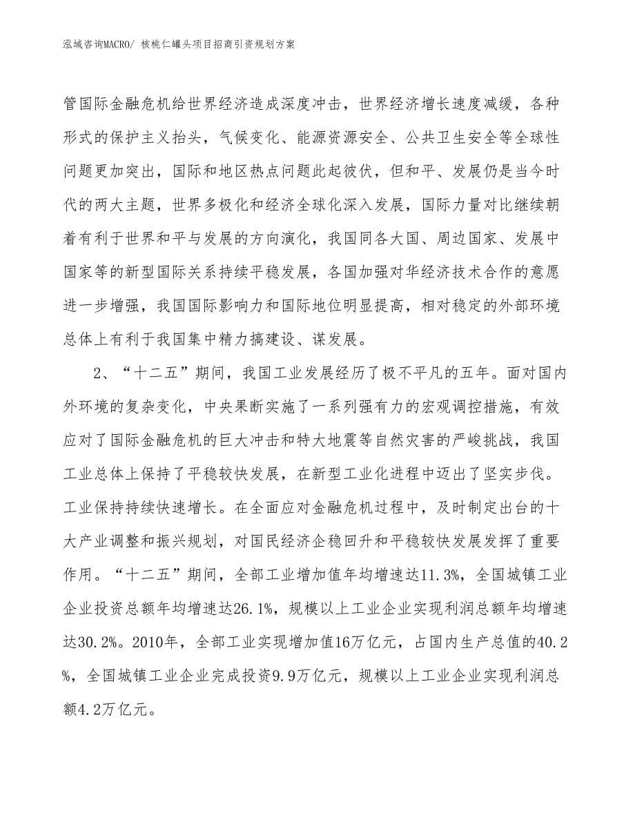 核桃仁罐头项目招商引资规划方案_第5页