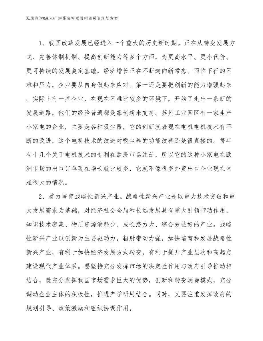 绑带窗帘项目招商引资规划方案_第5页