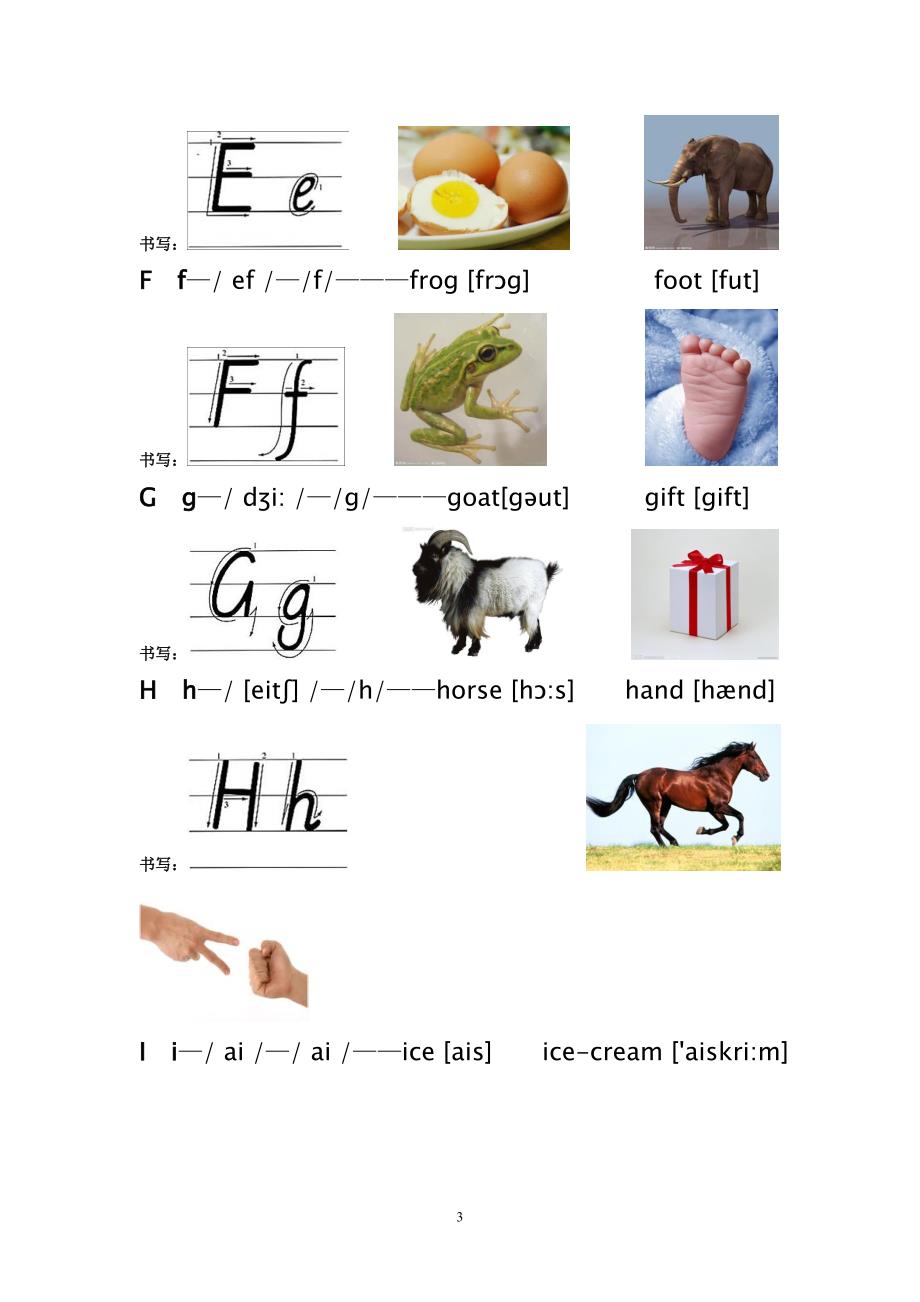 小学英语字母读写规范 图文版附带字母书写口诀_第3页