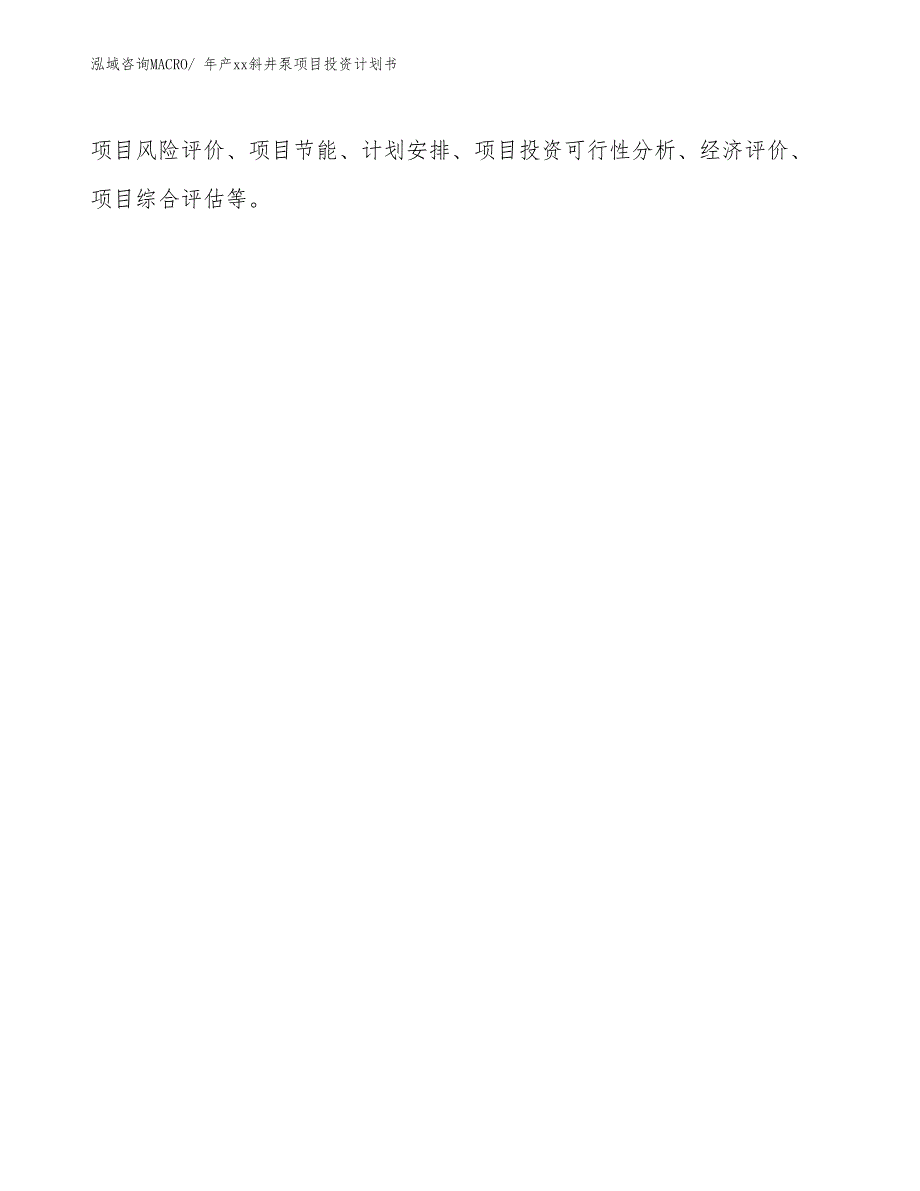 年产xx斜井泵项目投资计划书_第2页