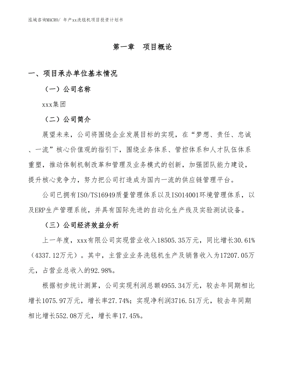 年产xx洗毯机项目投资计划书_第3页