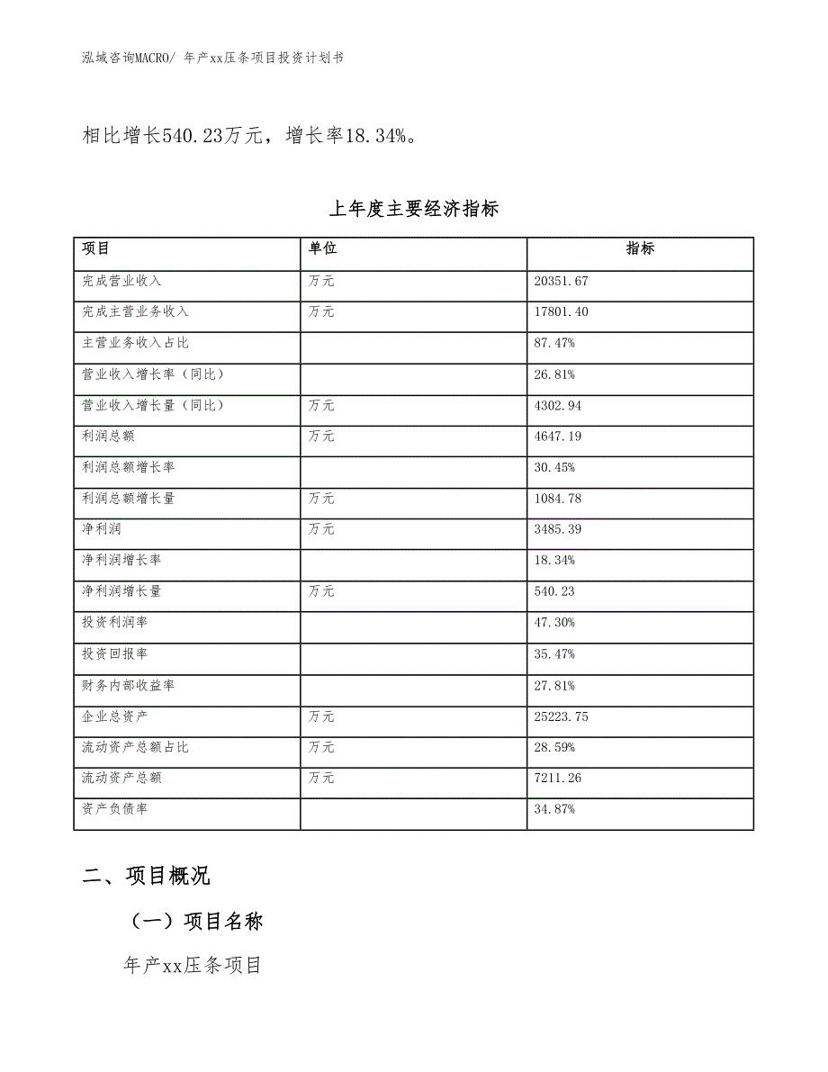 年产xx压条项目投资计划书_第4页