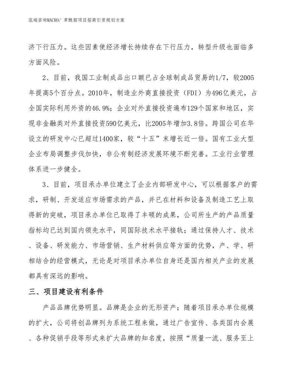 草酰胺项目招商引资规划方案_第5页