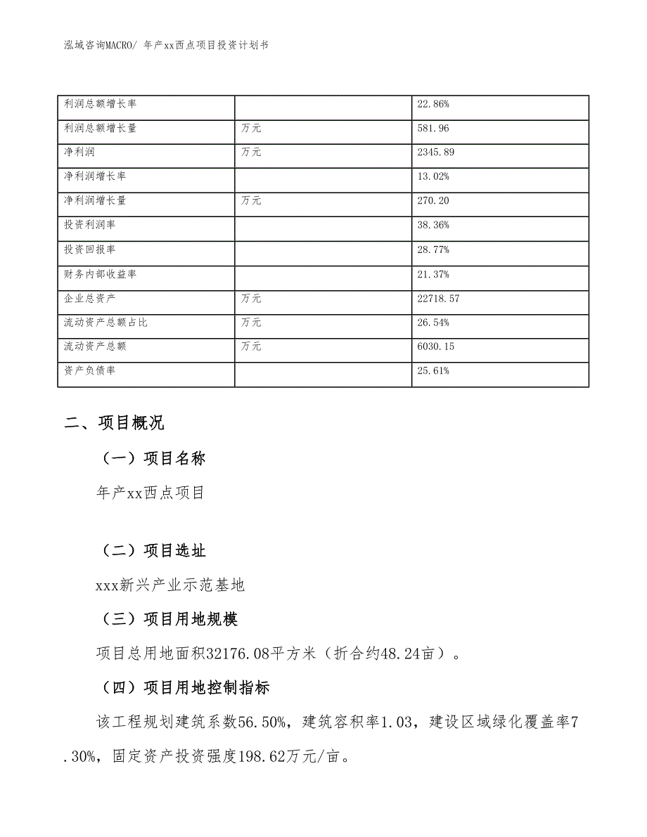 年产xx西点项目投资计划书_第4页