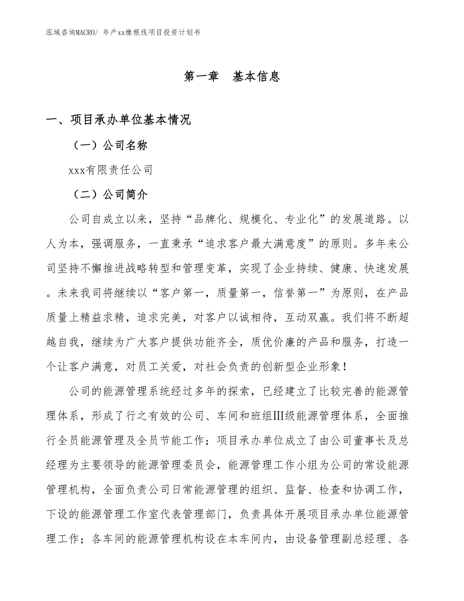 年产xx橡根线项目投资计划书_第3页