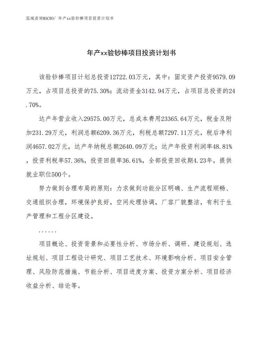 年产xx验钞棒项目投资计划书_第1页