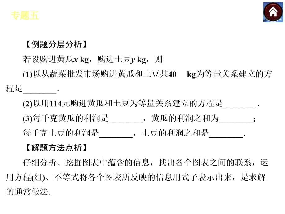 2015届湘教版中考数学复习ppt课件专题五实际应用题_第5页