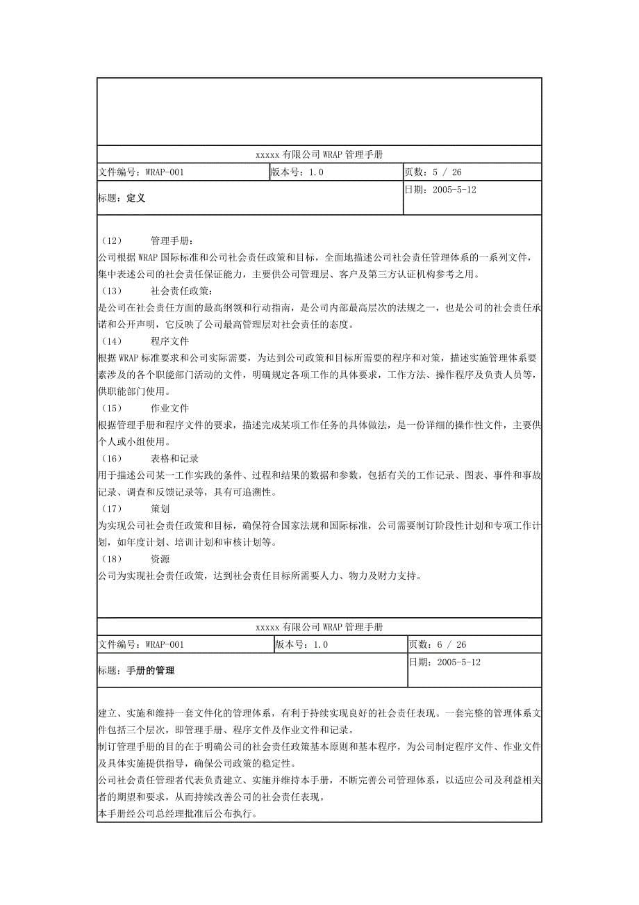 《wrap管理手册》doc版_第5页