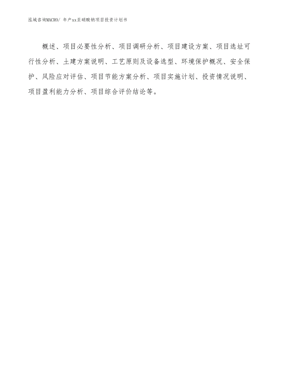 年产xx亚硝酸钠项目投资计划书_第2页