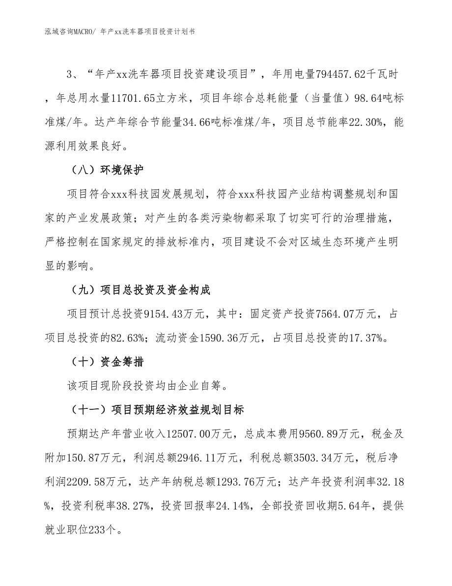 年产xx洗车器项目投资计划书_第5页