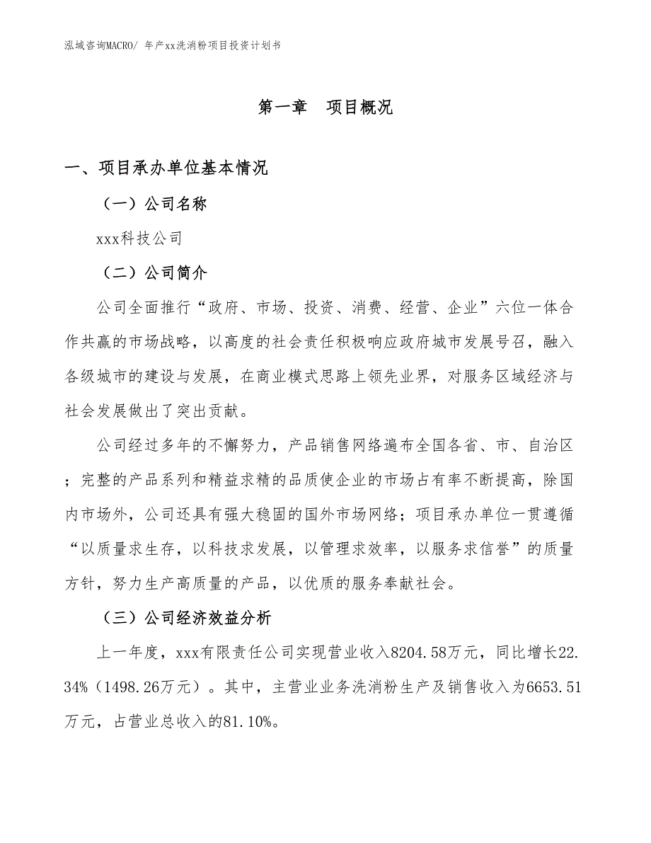 年产xx洗消粉项目投资计划书_第3页