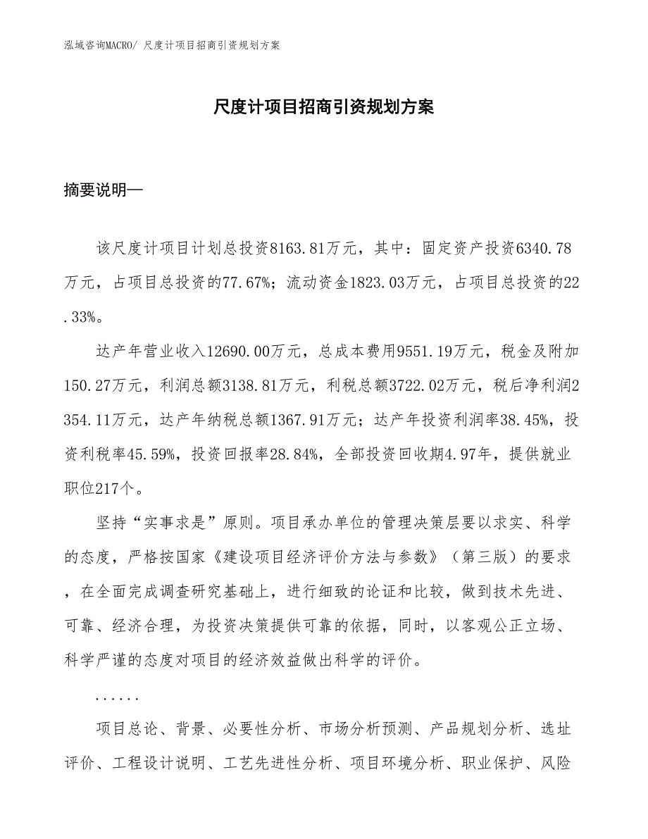 尺度计项目招商引资规划方案_第1页