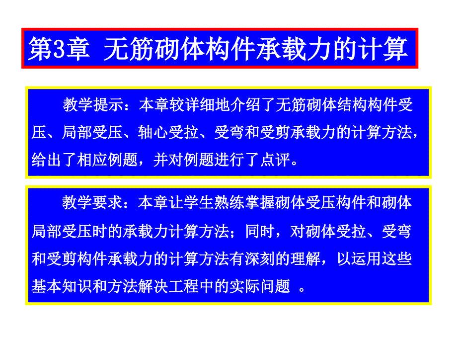 砌体结构第3章无筋砌体构件承载力的计算_第1页