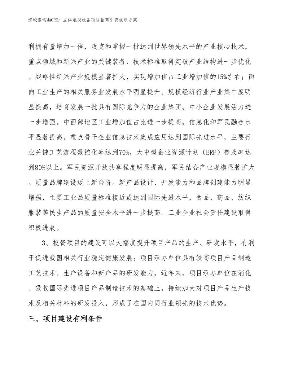 立体电视设备项目招商引资规划方案_第5页