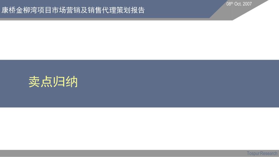 2007年上海市康桥金柳湾项目卖点整合及销售策略报告_第1页