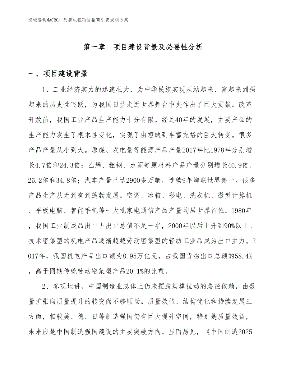 剑麻块毯项目招商引资规划方案_第3页