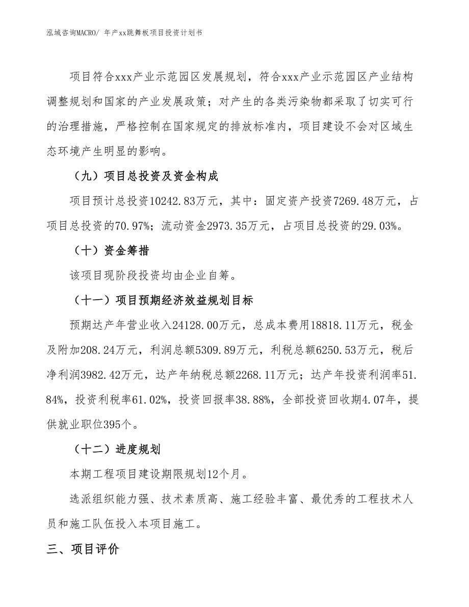 年产xx跳舞板项目投资计划书_第5页