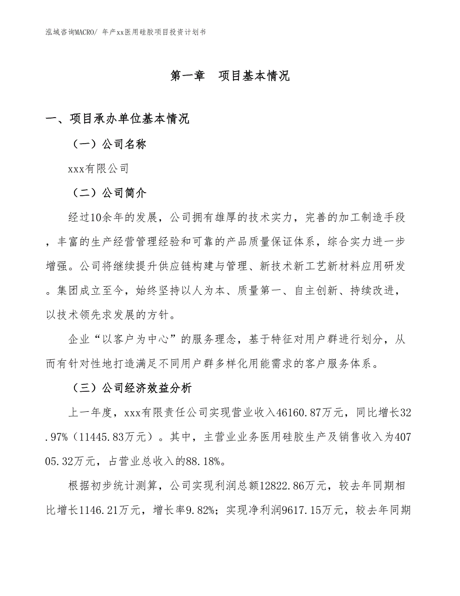 年产xx医用硅胶项目投资计划书_第3页