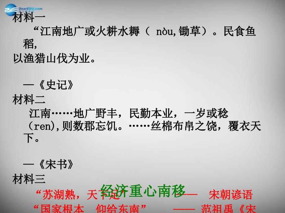 山东省夏津实验中学七年级历史下册第10课经济重心的南移课件新人教版_第2页