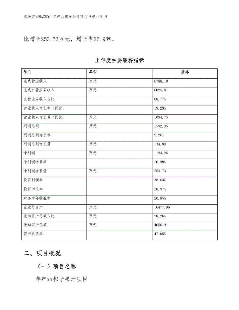 年产xx椰子果汁项目投资计划书_第4页