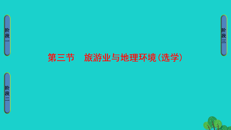 教师用书2016_2017学年高中地理第3单元产业活动与地理环境第3节旅游业与地理环境课件鲁教版必修_第1页