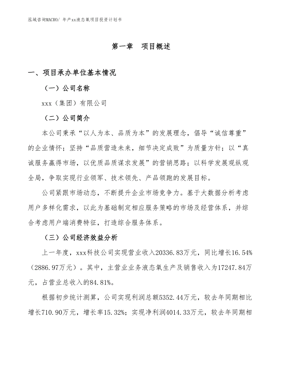 年产xx液态氧项目投资计划书_第3页