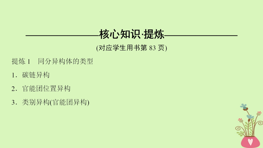 2018版高考化学二轮复习专题5有机化学基础第18讲有机物同分异构体的书写与判断课件_第4页