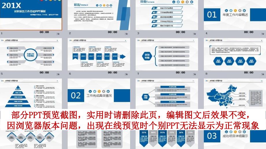 完整框架述职总结报告、工作计划ppt模板_第1页