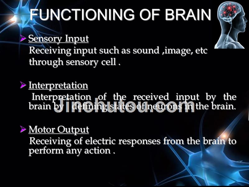 科学家专用ppt模板；蓝脑计划项目blue brain有神秘神经元做底纹_第4页