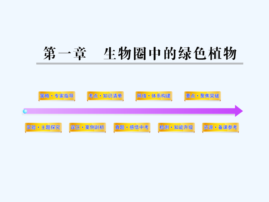 中考济南版生物学第一轮复习资料：第二单元丰富多彩的生物世界第一章生物圈中的绿色植物_第1页