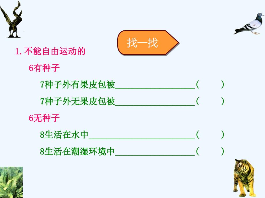 冀教版 七年级生物上册课件：1.5.2练习对生物进行鉴别（2）_第4页