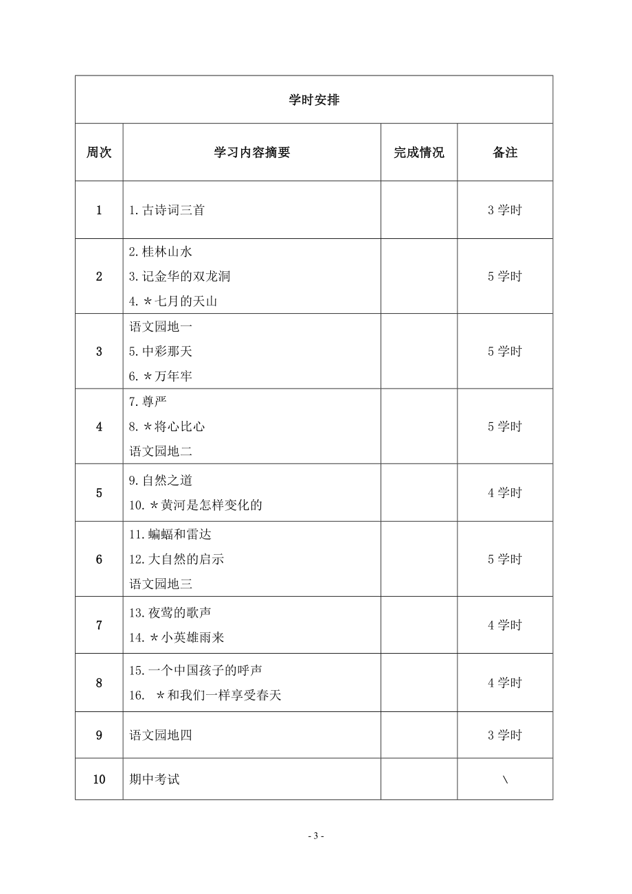 新人教版四年级语文下册导学案_第3页