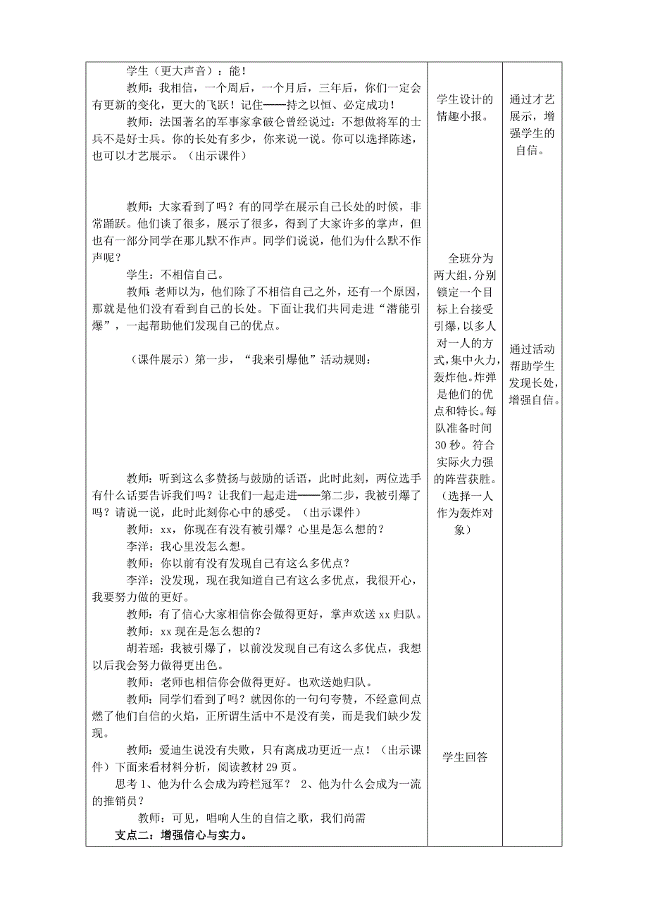 重庆市大坪中学七年级政治下册 1.1 珍惜无价的自尊课堂实录 新人教版_第2页