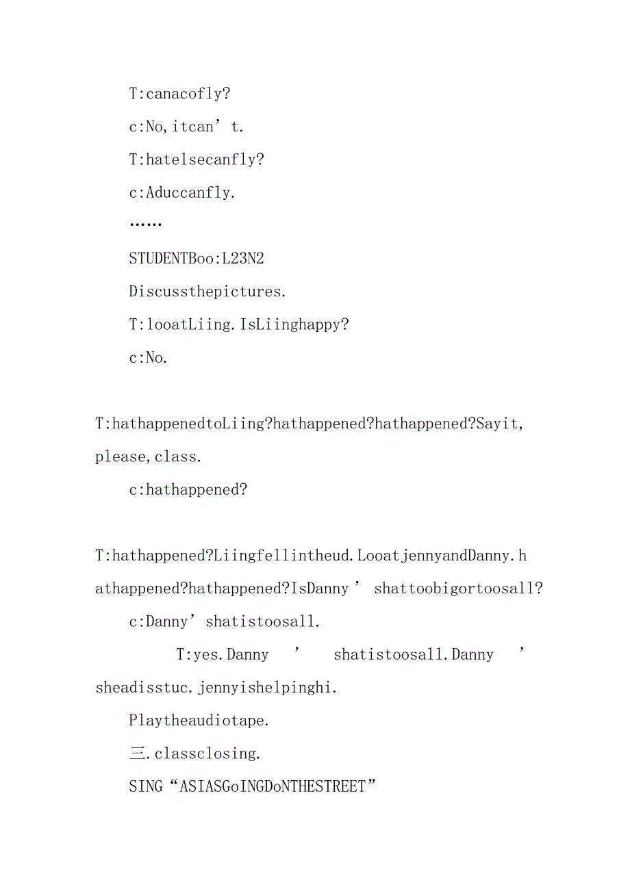 四年级英语上册lesson23flyandswim教案_第3页