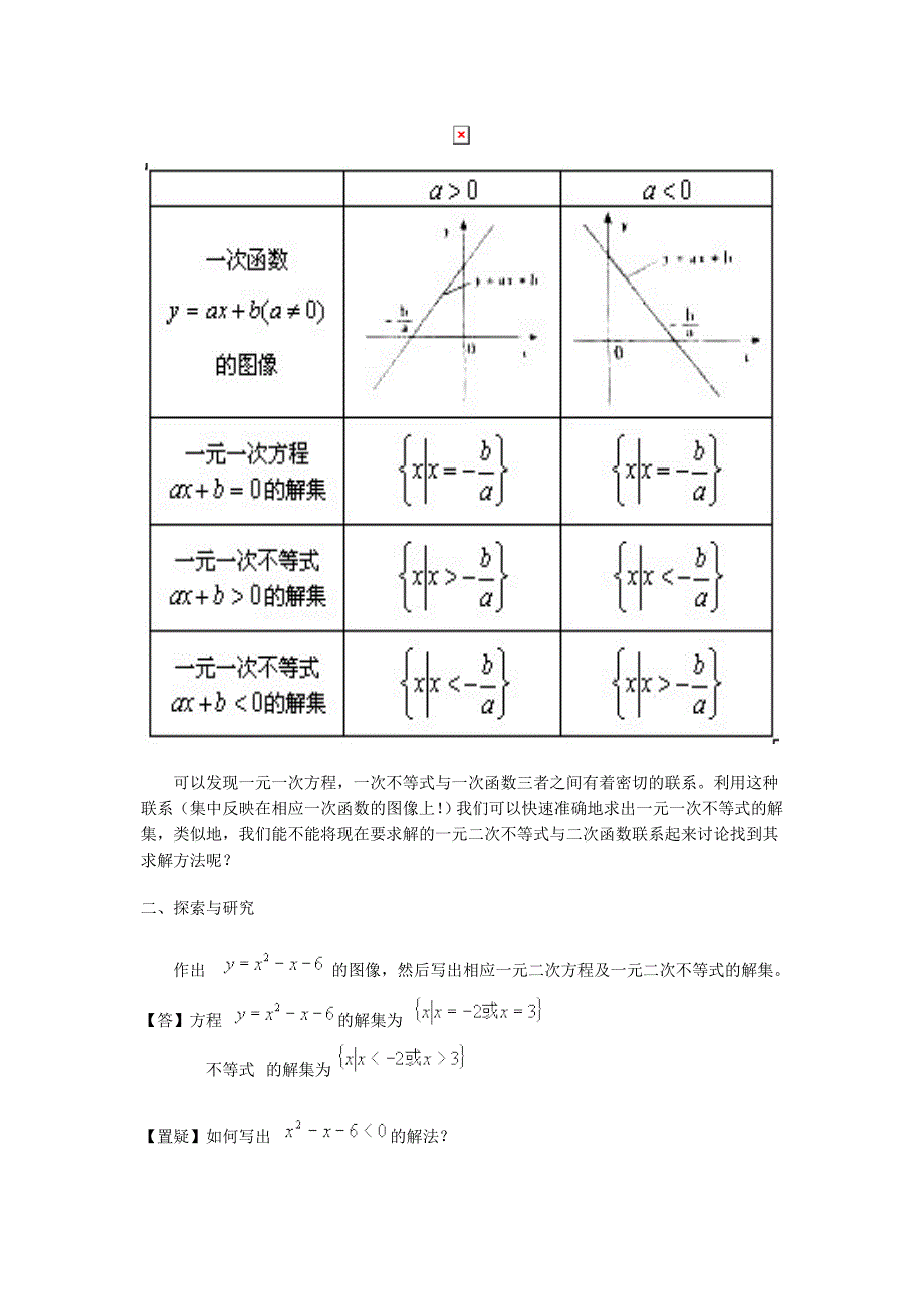 课题：一元二次不等式的解法_第2页