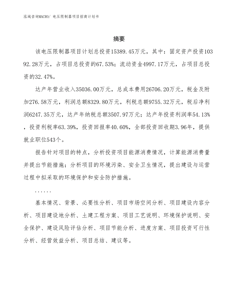 电压限制器项目招商计划书_第2页