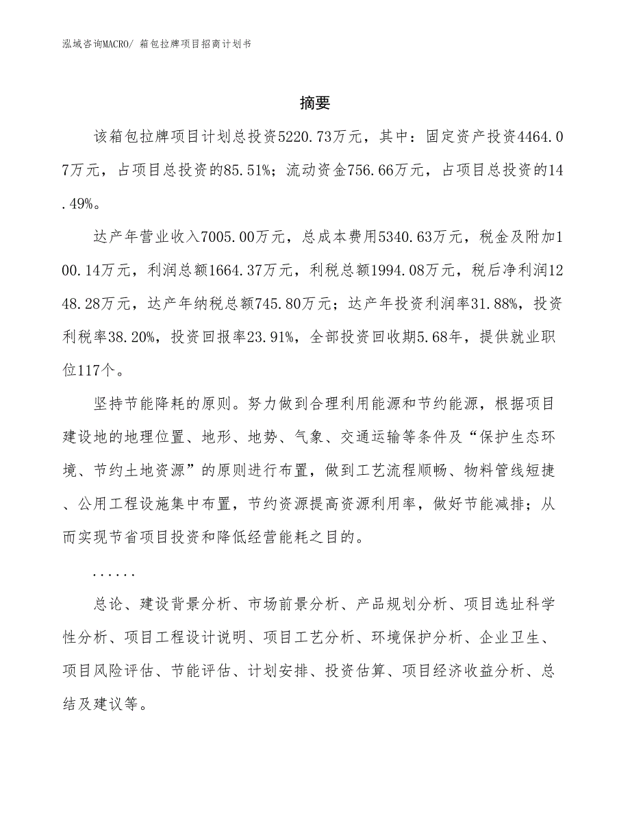 箱包拉牌项目招商计划书_第2页