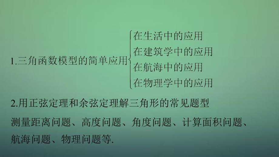 2016高考数学大一轮复习4.8三角函数模型及解三角形应用举例课件理苏教版_第3页