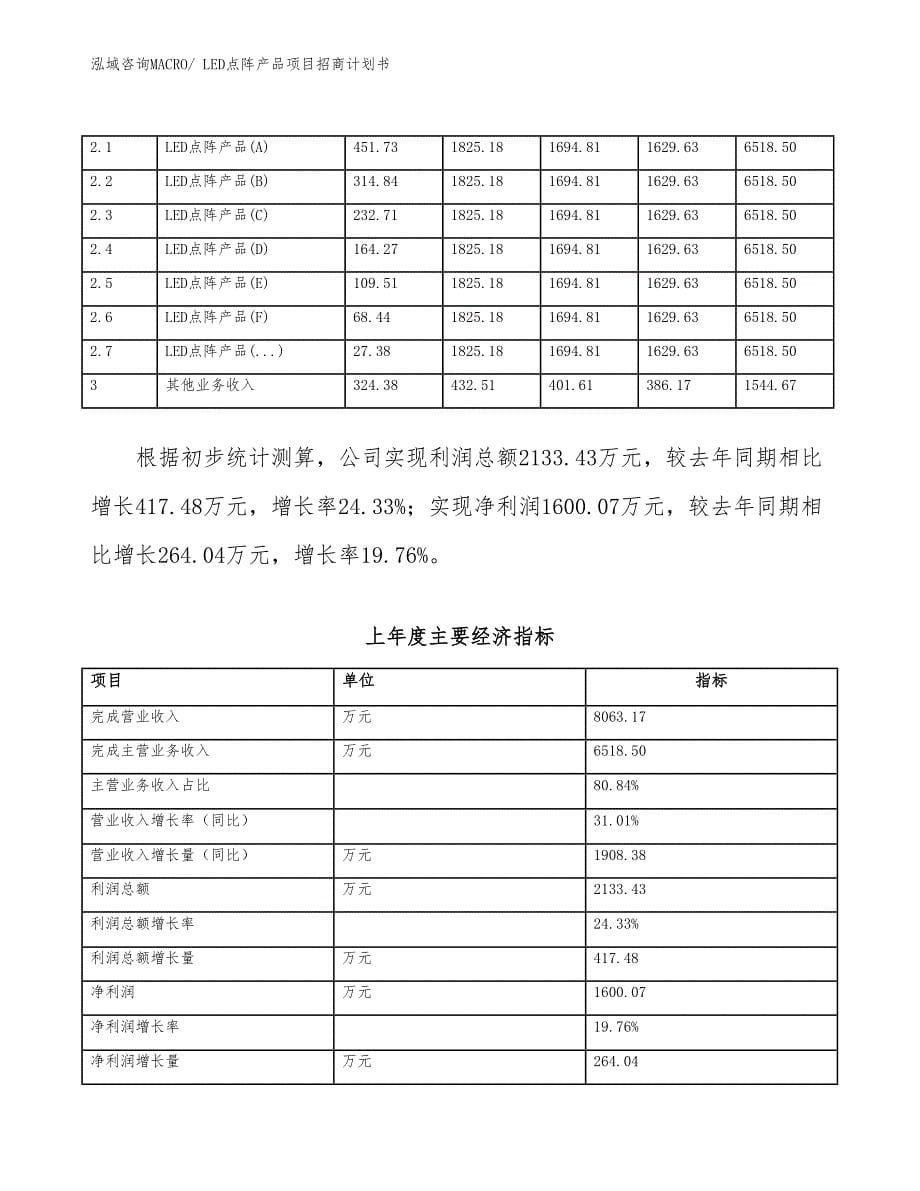 LED点阵产品项目招商计划书_第5页