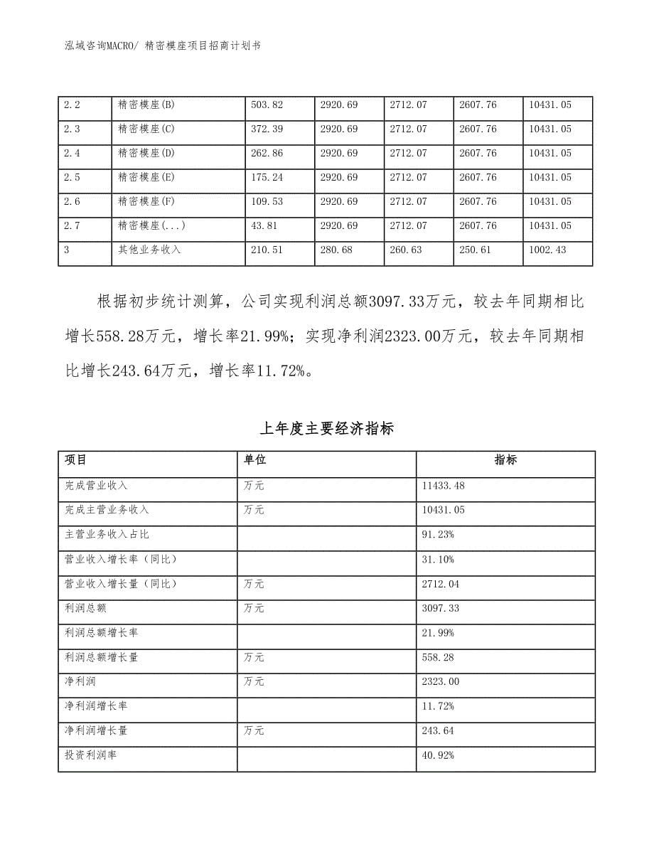 精密模座项目招商计划书_第5页