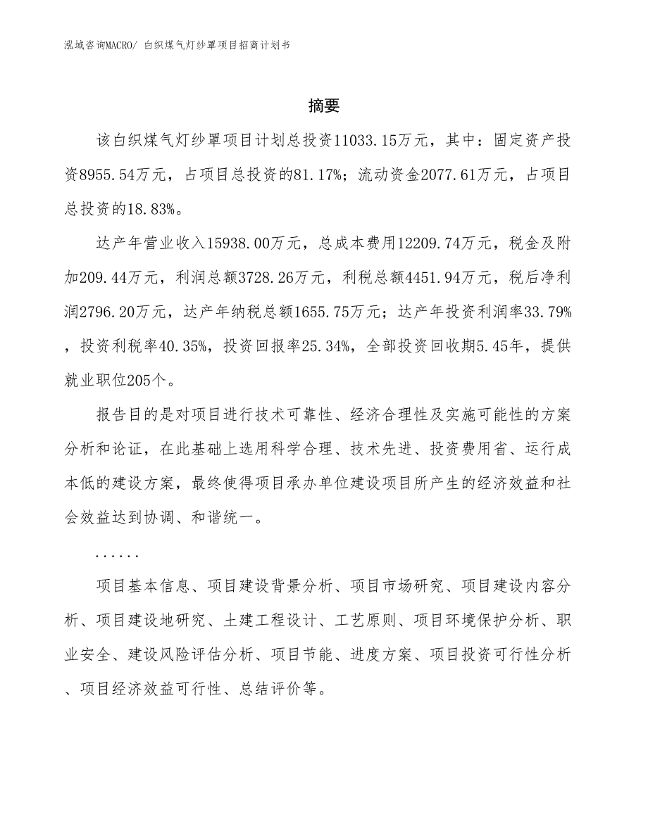 白织煤气灯纱罩项目招商计划书_第2页