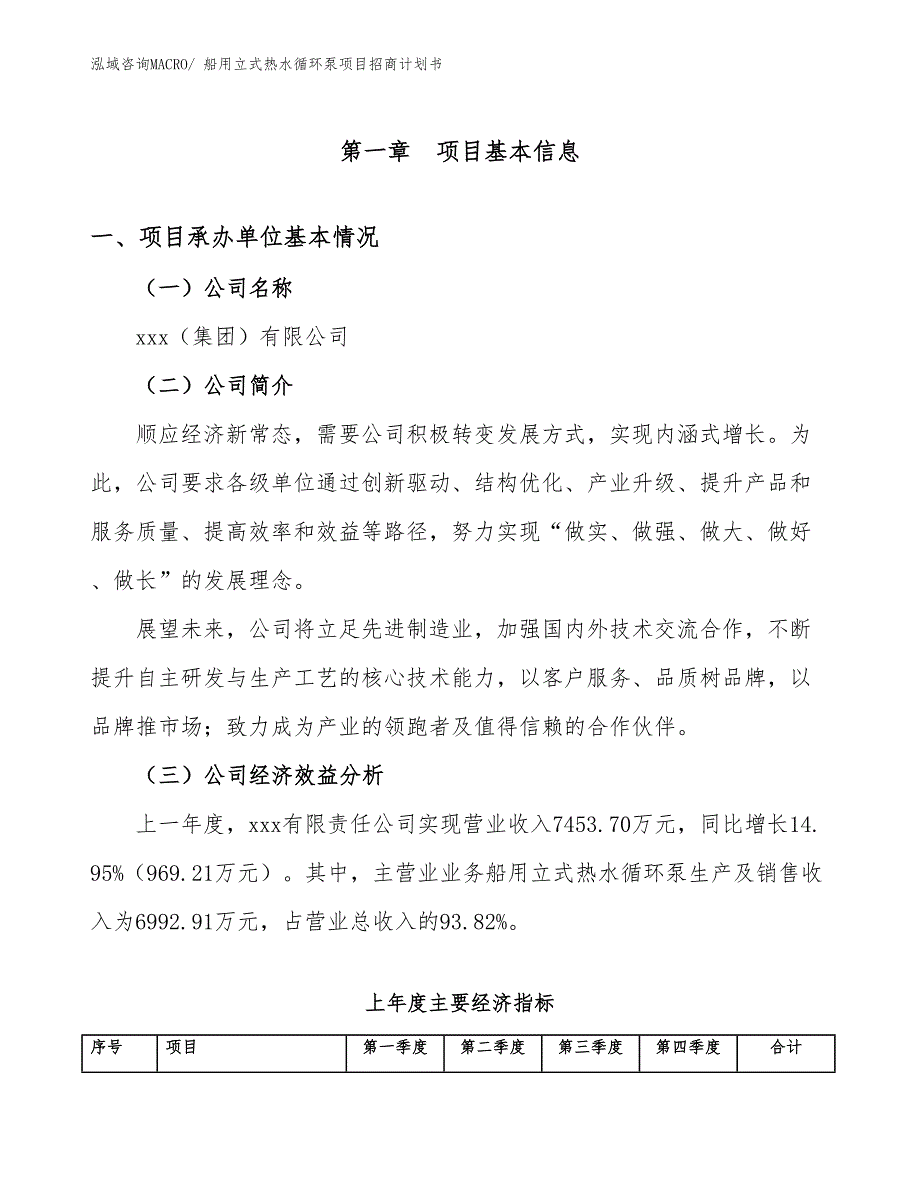 船用立式热水循环泵项目招商计划书_第4页